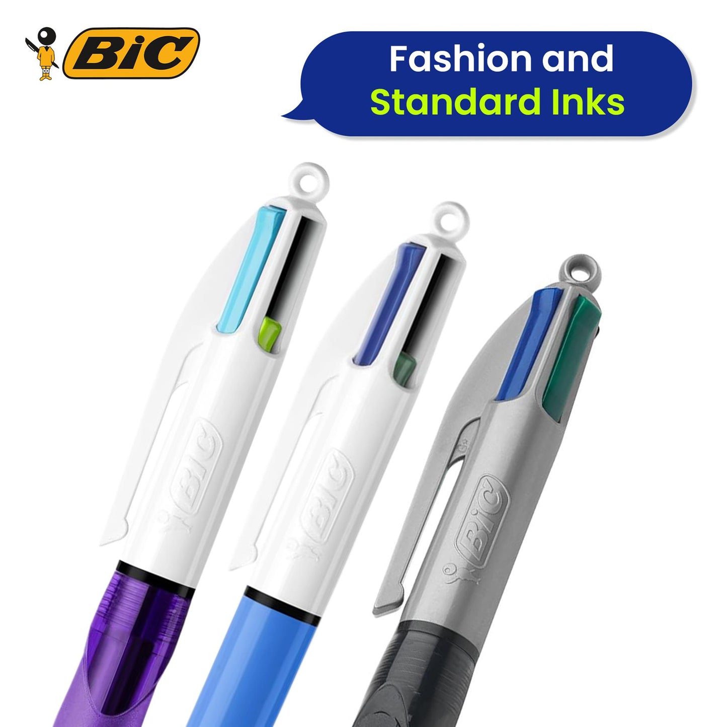 3x Pilot G2 Violet Gel Pen & 3x BIC Grip 4 Colour Retractable Pens Perfect Pack for Students & Pros