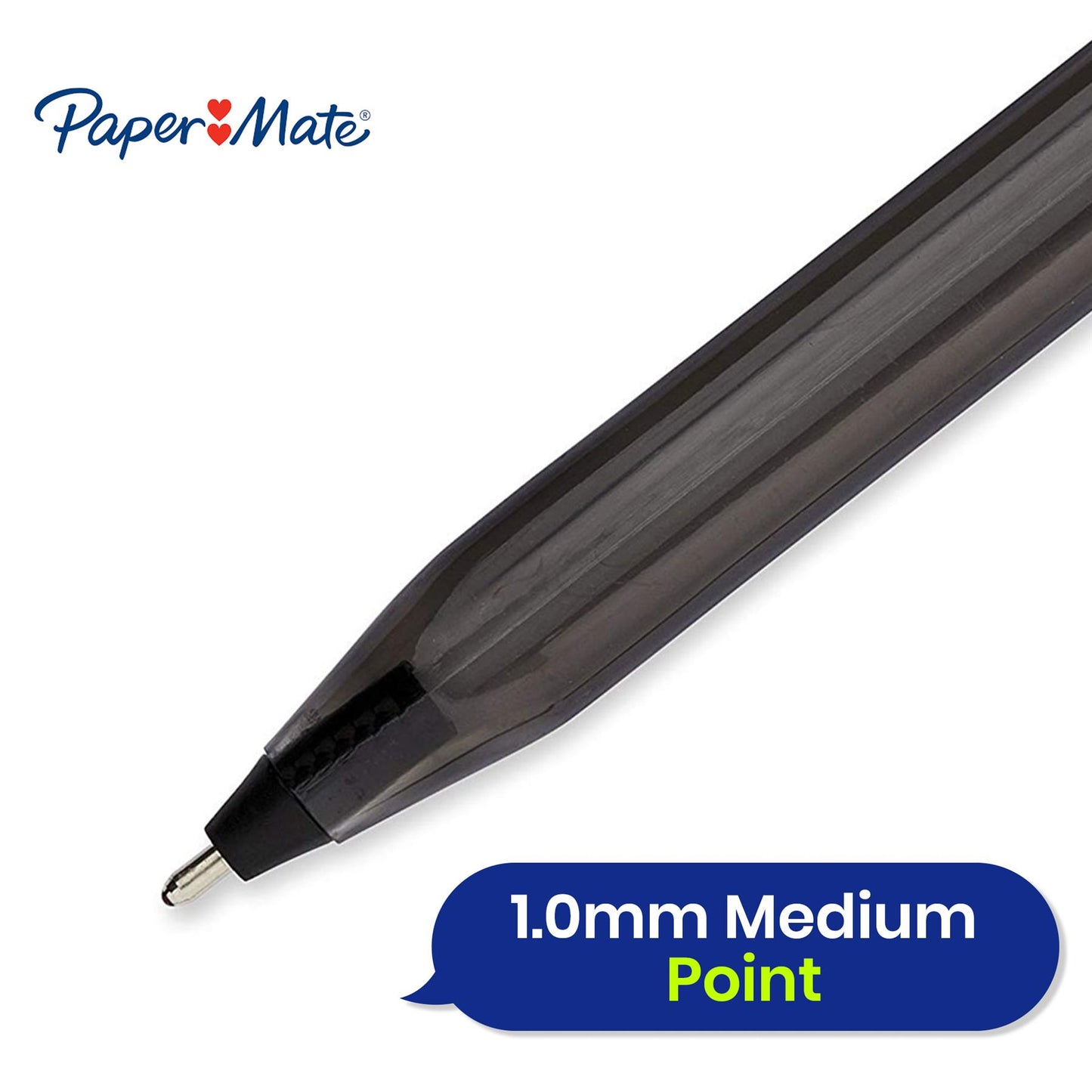 Paper Mate InkJoy 100ST Ballpoint Stick Pens, Black , Pack of 8 + BIC 4-Color Shine Ballpoint Pen 3-Count