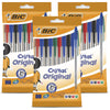 BIC Cristal Original Ballpoint Pens, Fine 1.0mm, 10 Assorted Colours, Comfortable Grip for School and Office