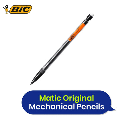 Bic Matic Original Mechanical Pencils  12 per pack + Bic Cristal Fun Ballpoint Pens 20 per pack