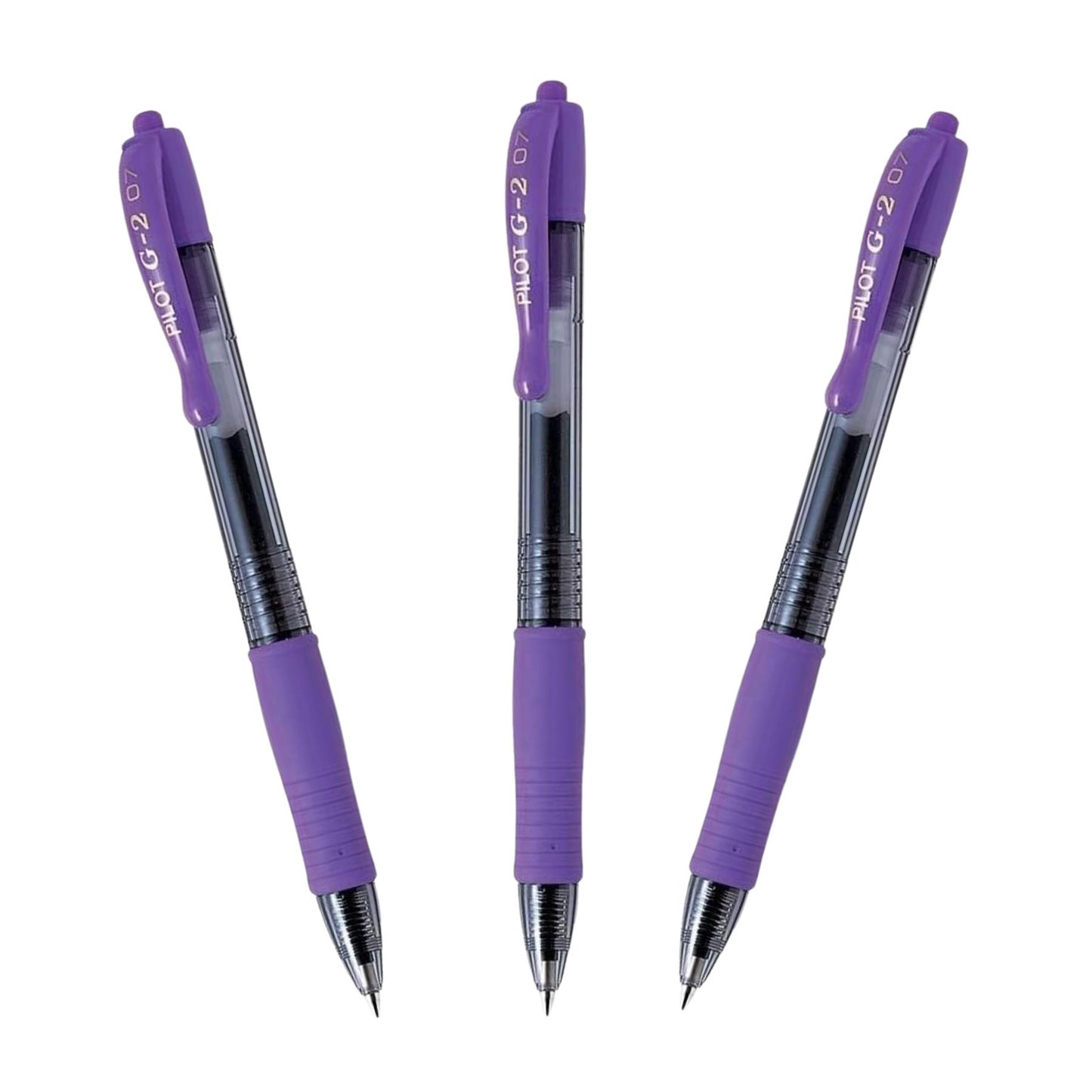 3x Pilot G2 Violet Gel Pen & 3x BIC Grip 4 Colour Retractable Pens Perfect Pack for Students & Pros