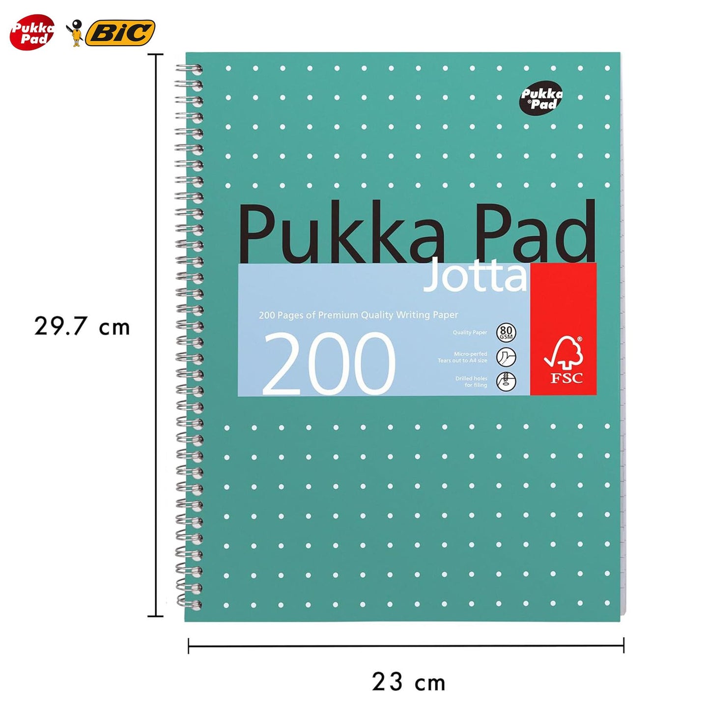 Pukka Pad 3x A4 Jotta Notebook & BIC 4 Colours Fun Ballpoint Pens Ideal for School and Office Use