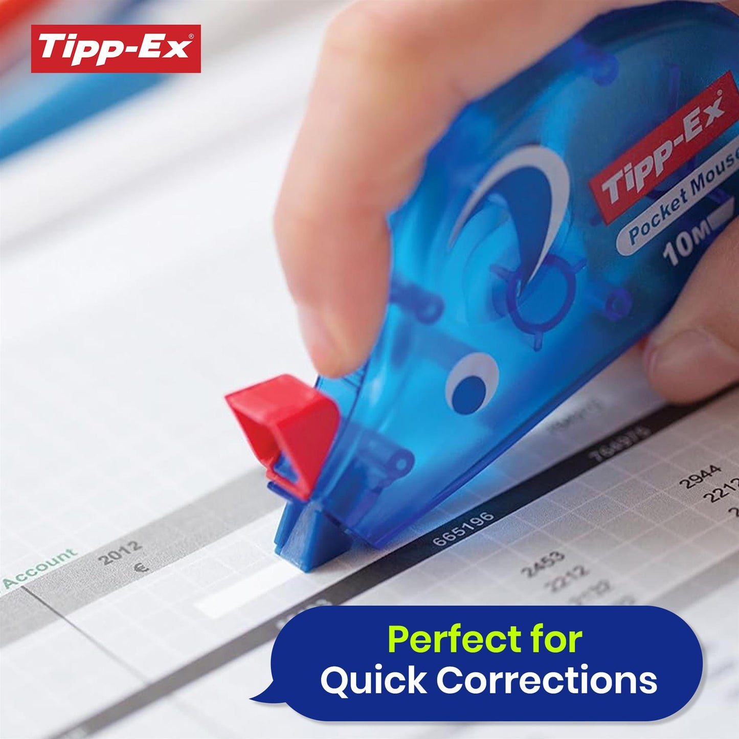 10x BIC Cristal Original Ballpoint Pens & 10x Tipp-Ex CorrectionTape Ideal for School & Office Essentials