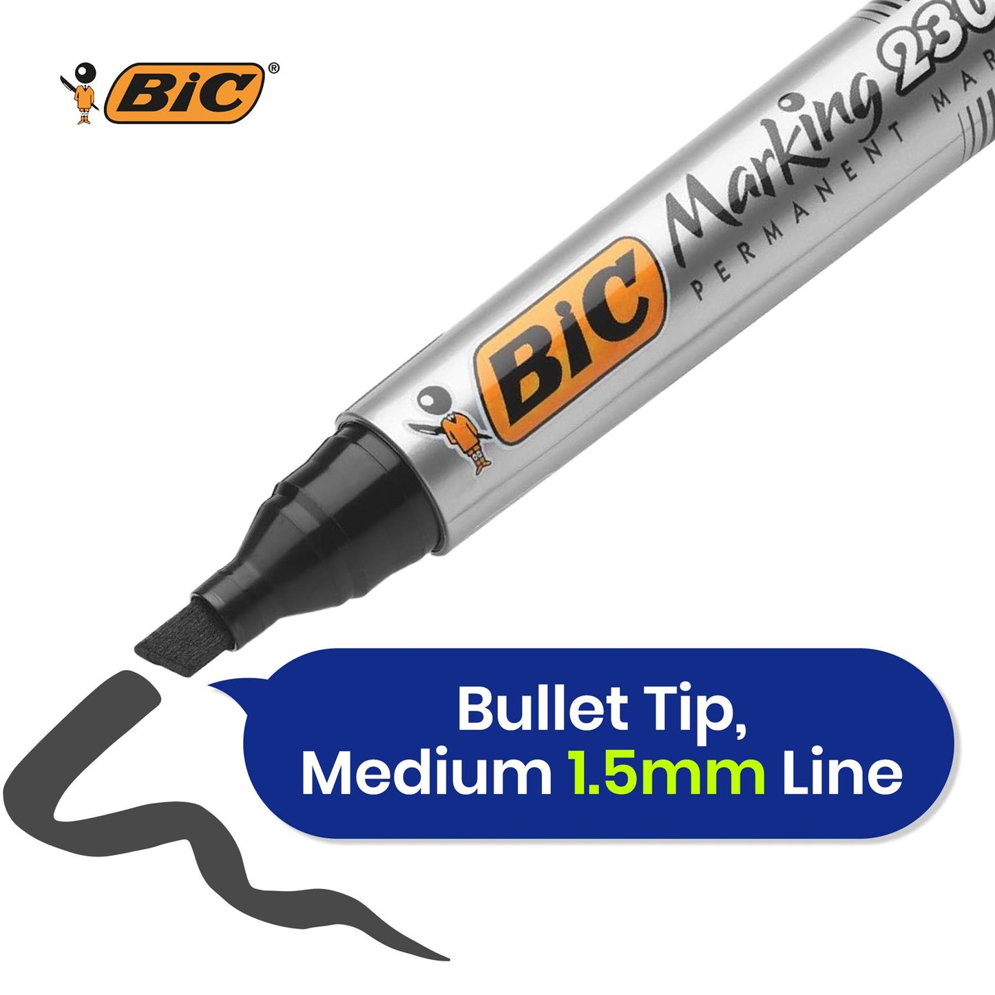 BIC Tipp-Ex Correction Fluid 3 Pack White & BIC Marking 2300 Permanent Marker 3 Pack Black