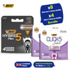 BIC Click 5 Soleil Women's Razor Refills 2 pack per pack 4 + BIC Hybrid 5 Flex Men's Shaver Refills Box of 4 Cartridges