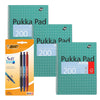 Pukka Pad 3x A4 Jotta Notebook & BIC Soft Feel Ballpoint Pens Pack of 3 Ideal for School and Office Use