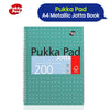 Pukka Pad A4 Metallic Jotta 3-Pack & BIC Cristal Ballpoint Pens 10-Pack, 200-Page Notebook for Office & Home