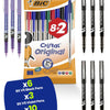 Pilot BX V5 Hi-Tecpoint Rollerball 3-Pack Violet & 6-Pack Black Pens, BIC 10-Pack Cristal Multi-Colour