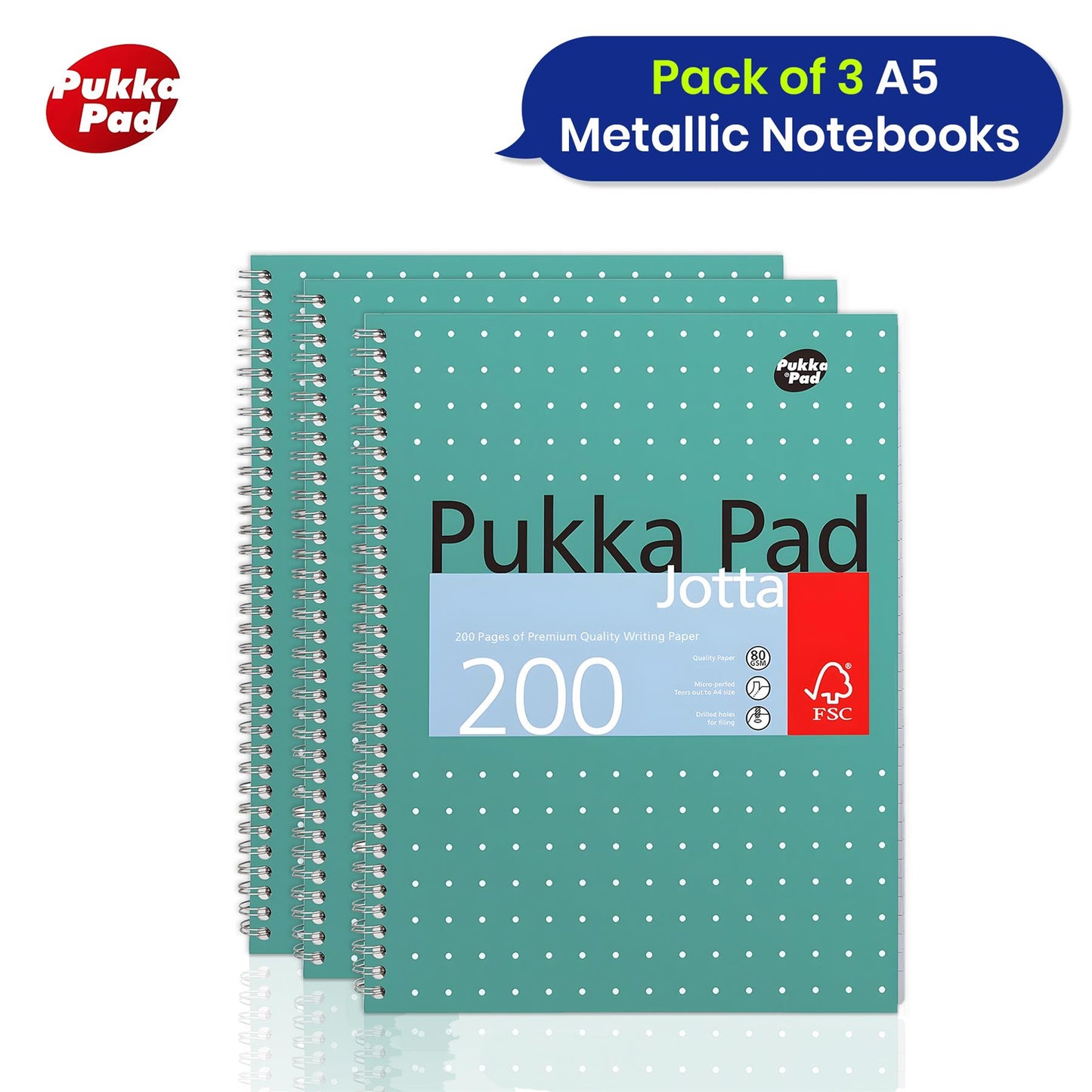 BIC 4 Colour Ballpoint Pens, 2 Pack & 3x BIC 4 Colour Retractable Pens & Pukka Jotta Pad A5