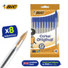 Bic Cristal Original Ballpoint Pens PACK OF 8 + Pukka Pad Jotta A5 Notebook PACK OF 12