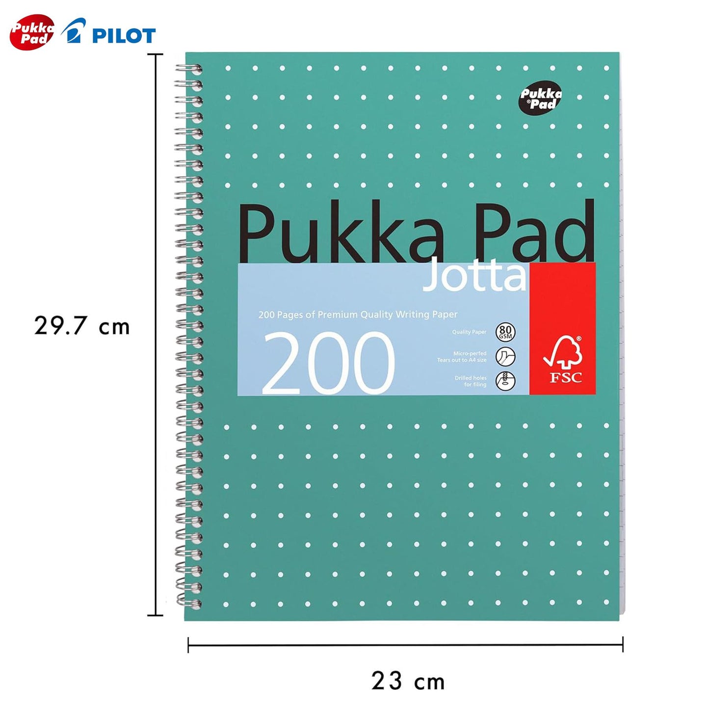 Pukka Pad 3x A4 Jotta Notebook & Pilot 6x G2 Assorted Pens Ideal for School and Office Use