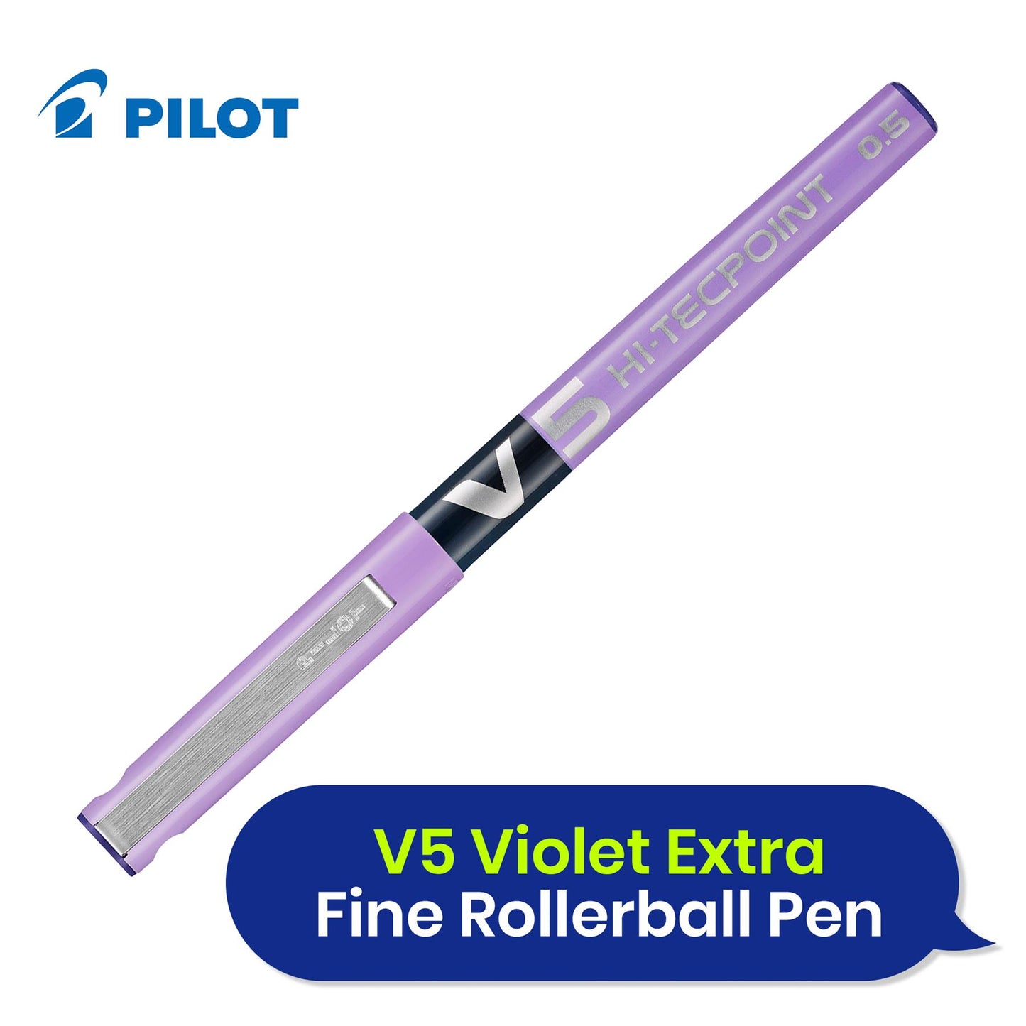 Pilot BX V5 Hi-Tecpoint Rollerball 3-Pack Violet & 6-Pack Black Pens, BIC 10-Pack Cristal Multi-Colour