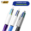 BIC 3x Grip 4 Colours Pens Multicoloured Pens with Rubber Grip for Writing