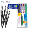 Papermate Flair Black Pack of 6 + Papermate Flair Assorted Colors 1Blue, 1Red, 1Green, 1Black