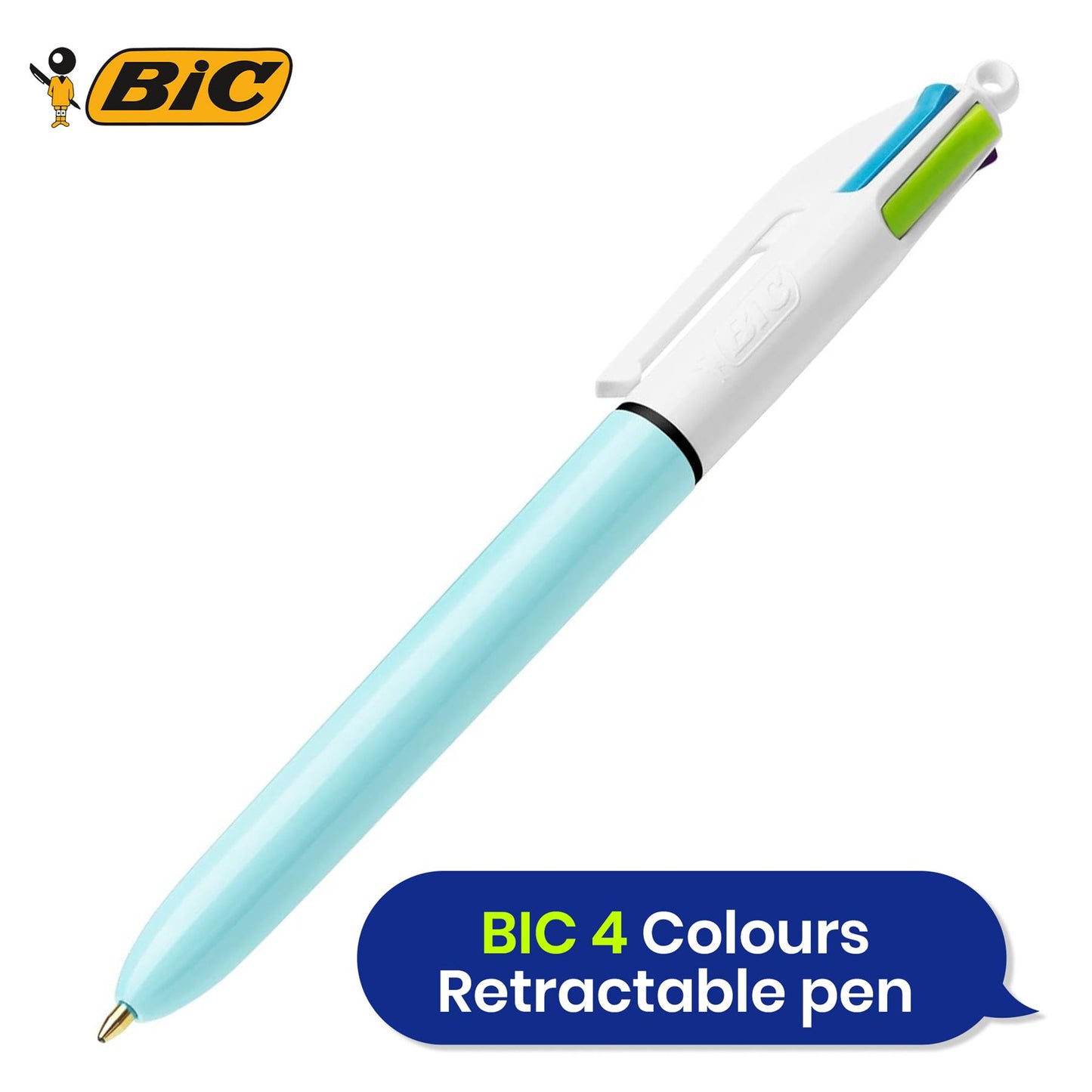 BIC 4 Colours Fun Ballpoint Pen Assorted Inks for Writing and Drawing