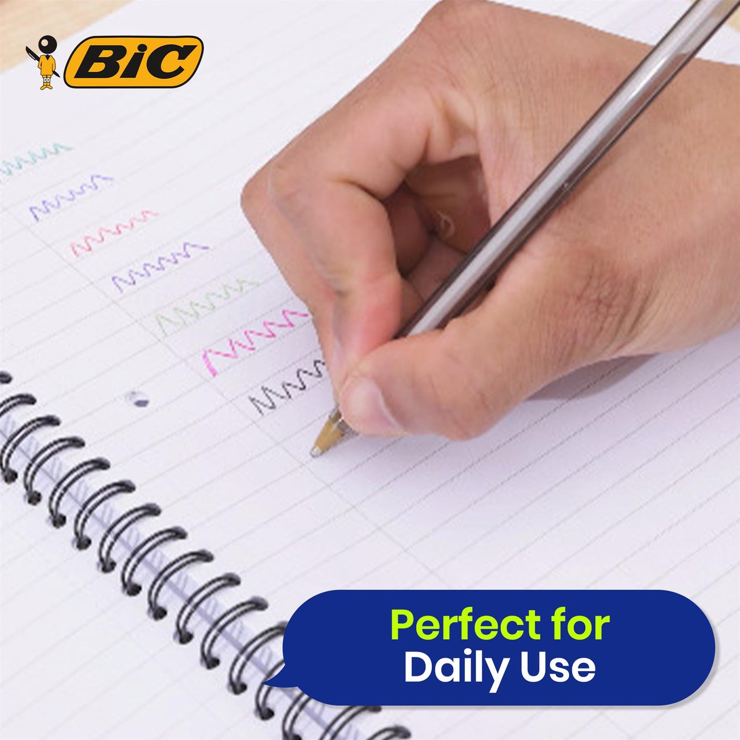 BIC Cristal Original Ballpoint Pens, Fine 1.0mm, 10 Assorted Colours, Comfortable Grip for School and Office