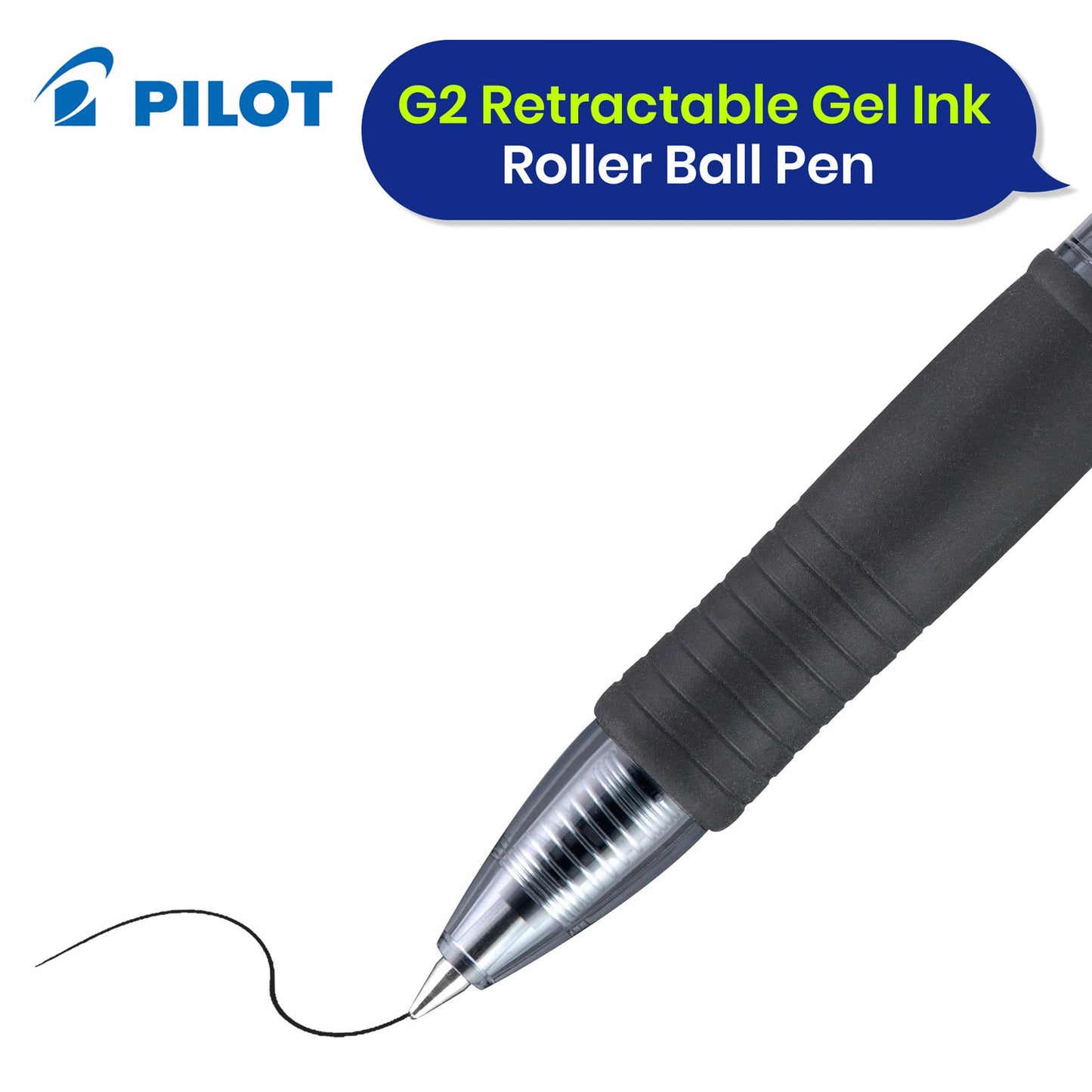 Pilot G-207 Retractable Gel Rollerball Medium Value Pack Black (Pack of 3) + Pilot G2-07 Refill - Medium - Black - Pack of 3