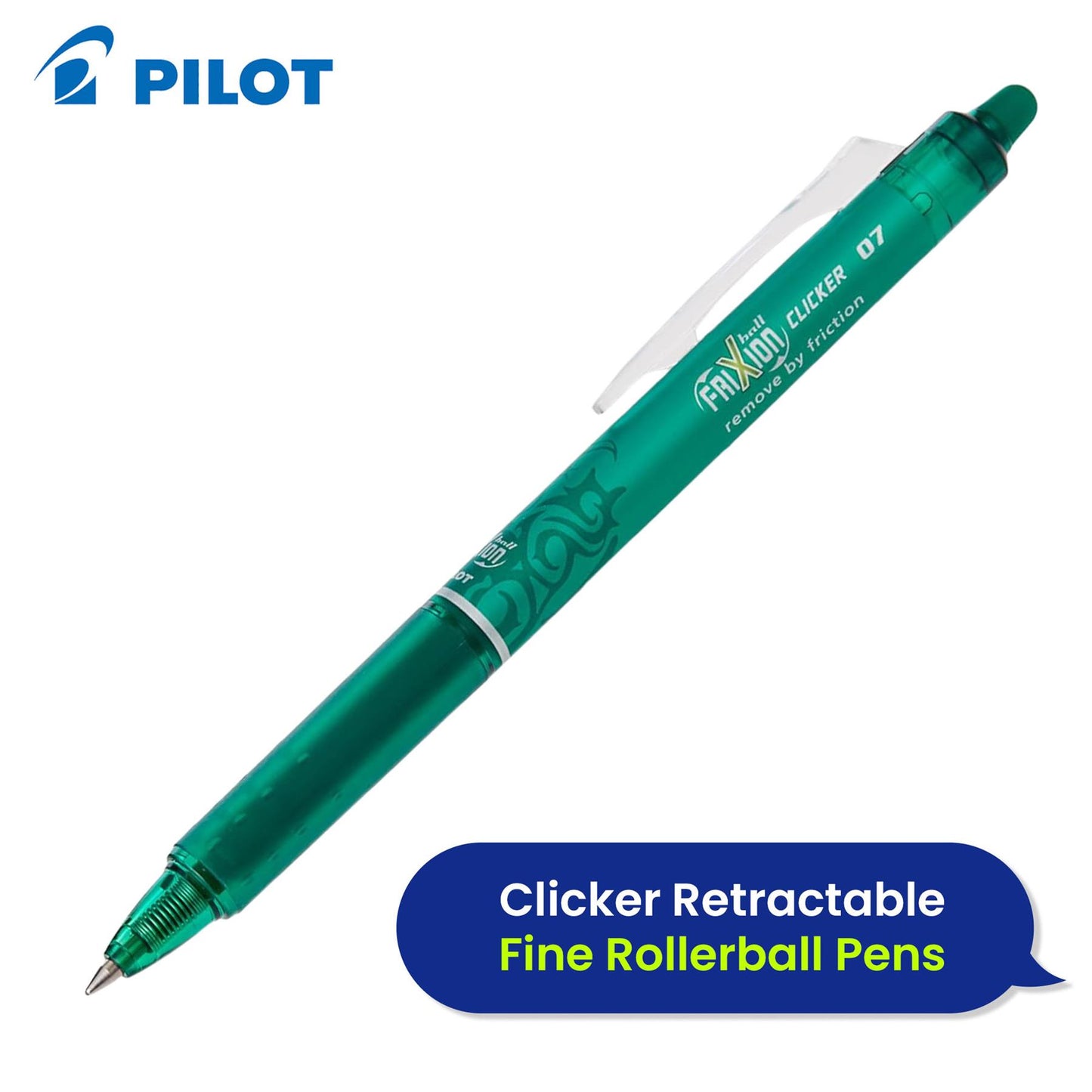 Pilot Frixion Clicker Erasable Pens 0.7mm 3 Pack, 7 Colours  BX V5 High Tech Rollerball Pen & 4 Pack Paper Mate Flair Pens