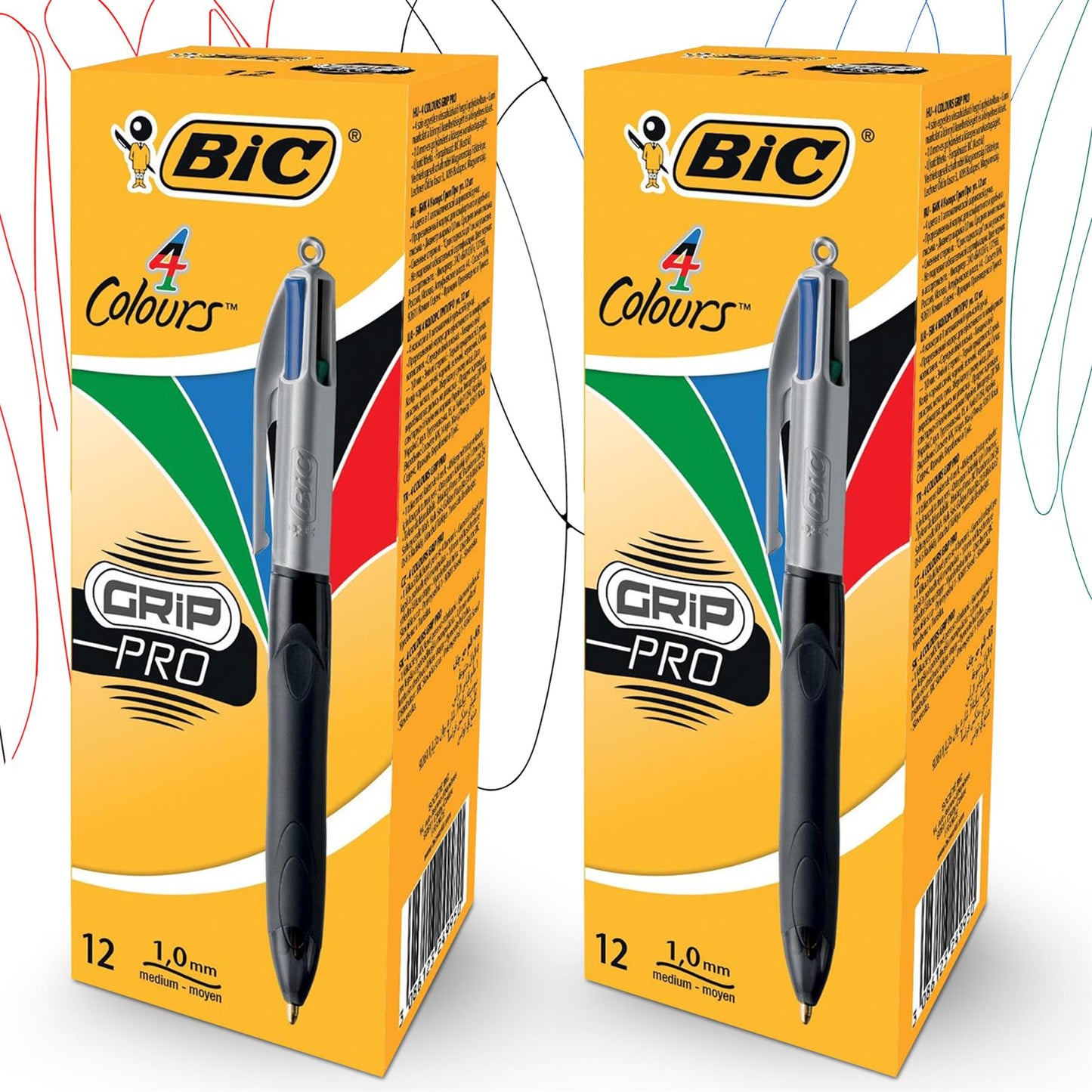 Bic 4-Colours Grip Pro Ballpoint - Single Pen