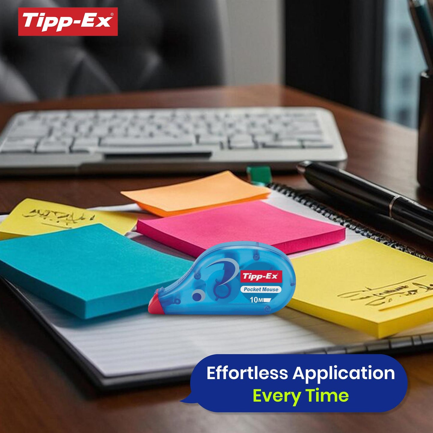 10x BIC Cristal Original Ballpoint Pens & 10x Tipp-Ex CorrectionTape Ideal for School & Office Essentials