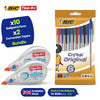 10x BIC Cristal Original Ballpoint Pens & 2x Tipp-Ex Mini Correction Tape Rollers Bundle