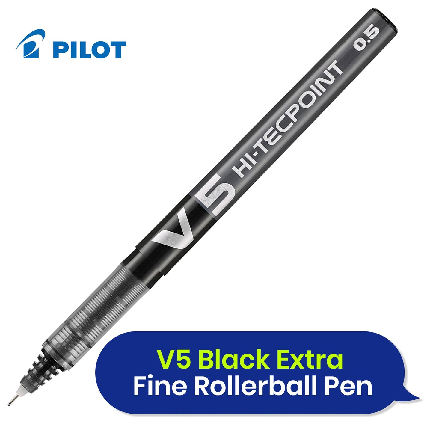 Pilot BX V5 Hi-Tecpoint Rollerball 3-Pack Violet & 6-Pack Black Pens, BIC 10-Pack Cristal Multi-Colour