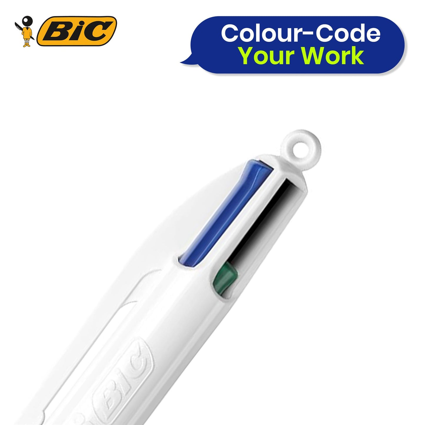 Bic 4-Colours Original Fine Ballpoint Pen 1.0mm Tip - Single Pen