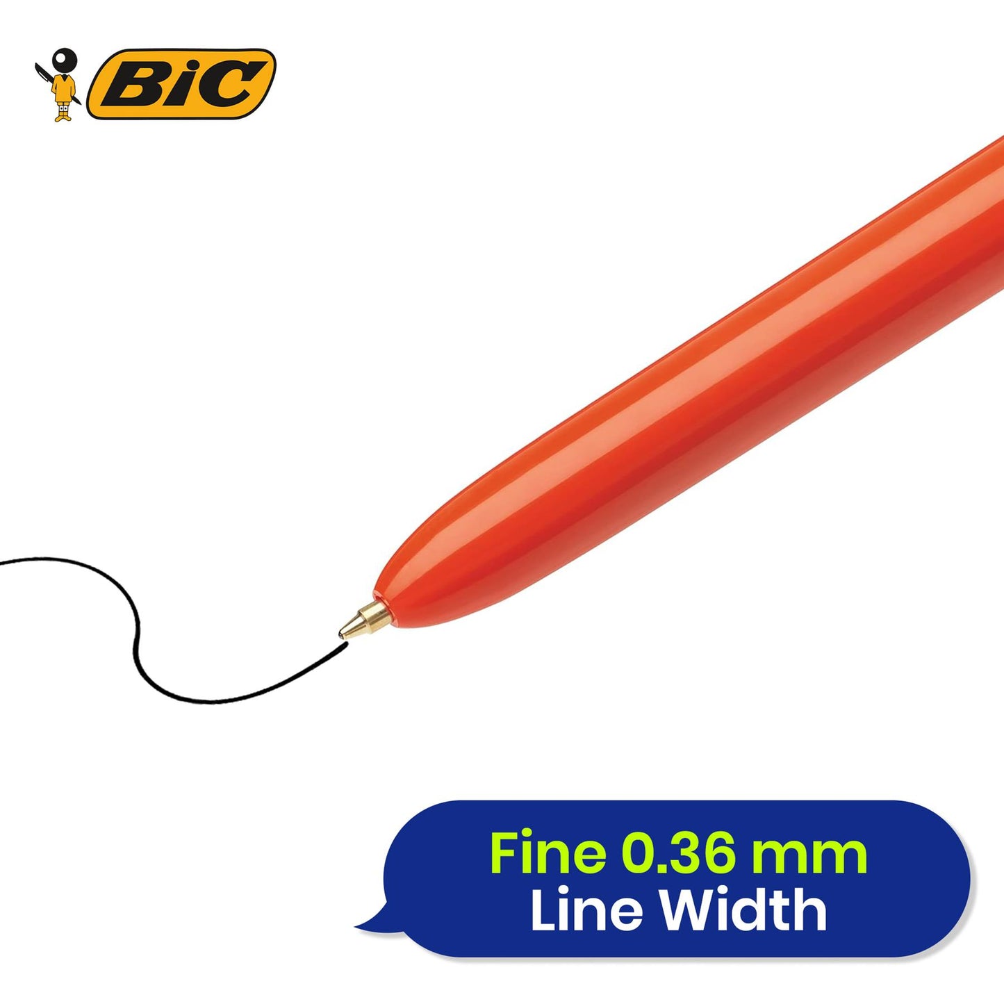 Bic 4-Colours Original Fine Ballpoint Pen 1.0mm Tip - Single Pen