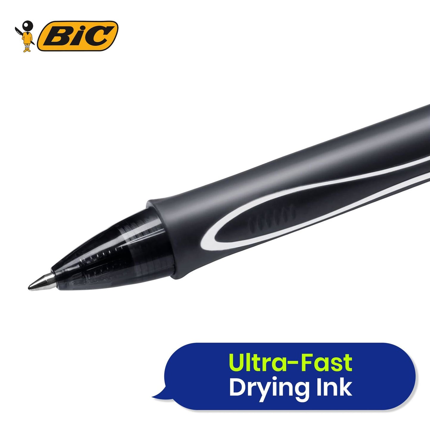 BIC Gelocity Quick Dry Gel Pens Black Ink Medium Point