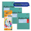 Pukka Pad 3x A4 Jotta Notebook & 3x BIC 4 Colour Tie Dye Ballpoint Pens1.0mm Medium Tip Ideal for School and Office Use