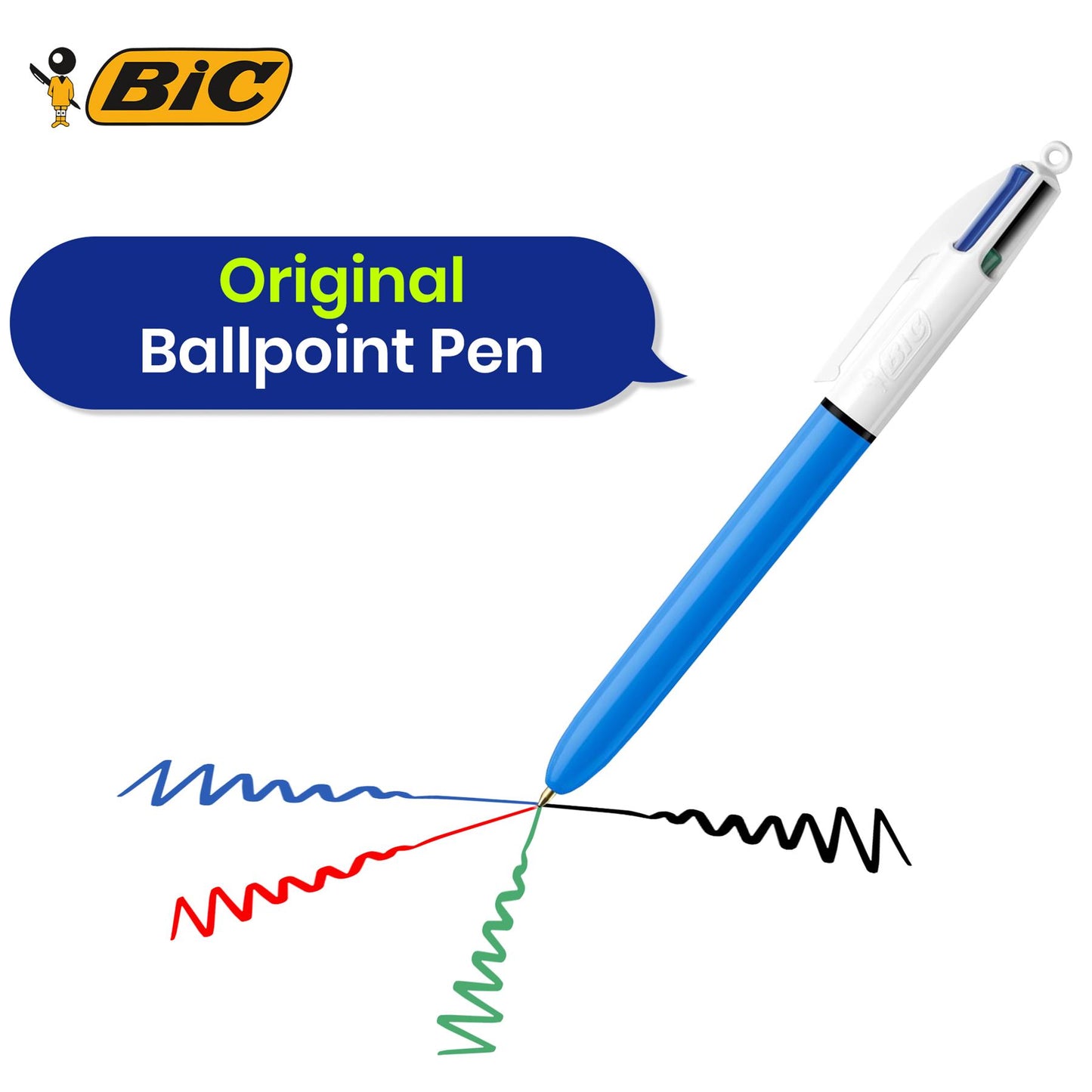 BIC 4 Colour Ballpoint Pens, 2 Pack & 3x BIC 4 Colour Retractable Pens & Pukka Jotta Pad A5