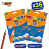 12x BIC Kids Kid Couleur Baby Colouring Pens & Evolution Ecolutions Colouring Pencil 18Pcs Pencils, Washable Ink and Easy to Use Set