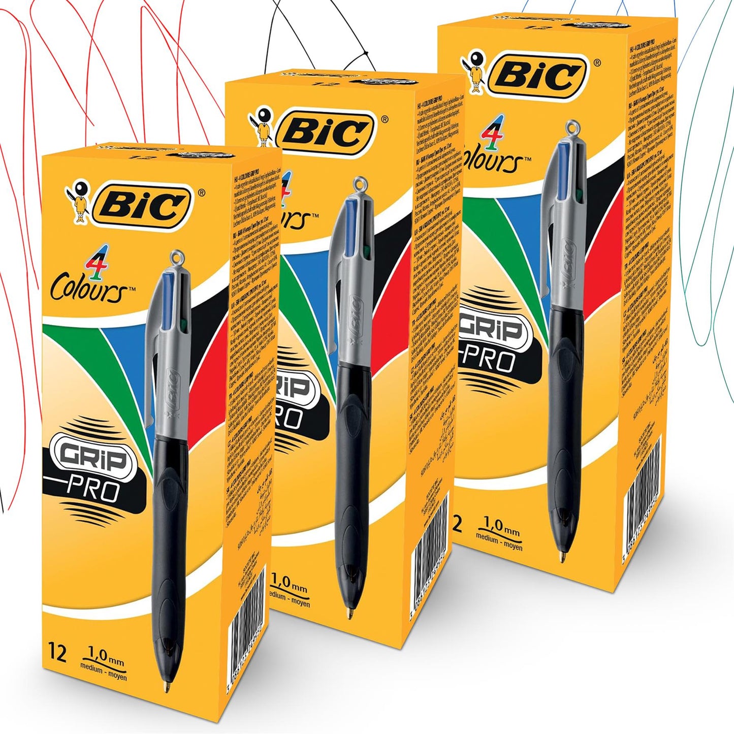 Bic 4-Colours Grip Pro Ballpoint - Single Pen