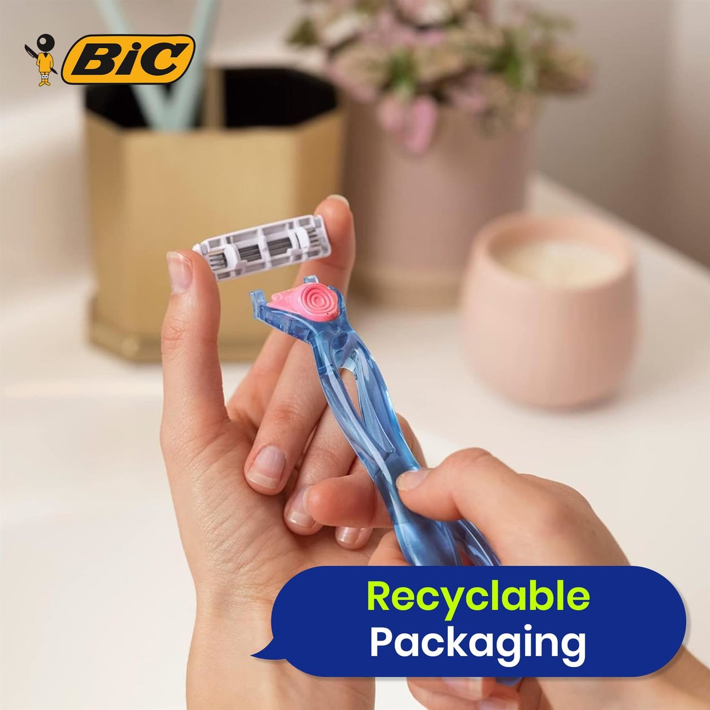 BIC Click 3 Soleil Sensitive Women's Razor Refills - 1 Box of 4 Blades