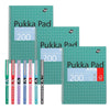 Pukka Pad 3x A4 Jotta Notebook & 7x Pilot BX V5 High Tech Rollerball Pen Ideal for School and Office Use