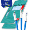 Pukka Pad A4 Metallic Jotta Book 3 Pack & BIC 4 Colours Original Ballpoint Pens Pack of 3, Wirebound Notebook with 200 Pages & Multi-Coloured Pens for School & Office Use