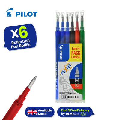 Pilot 6x Frixion Pens Refills Erasable Gel Ink for Smooth Writing Notes & Plans