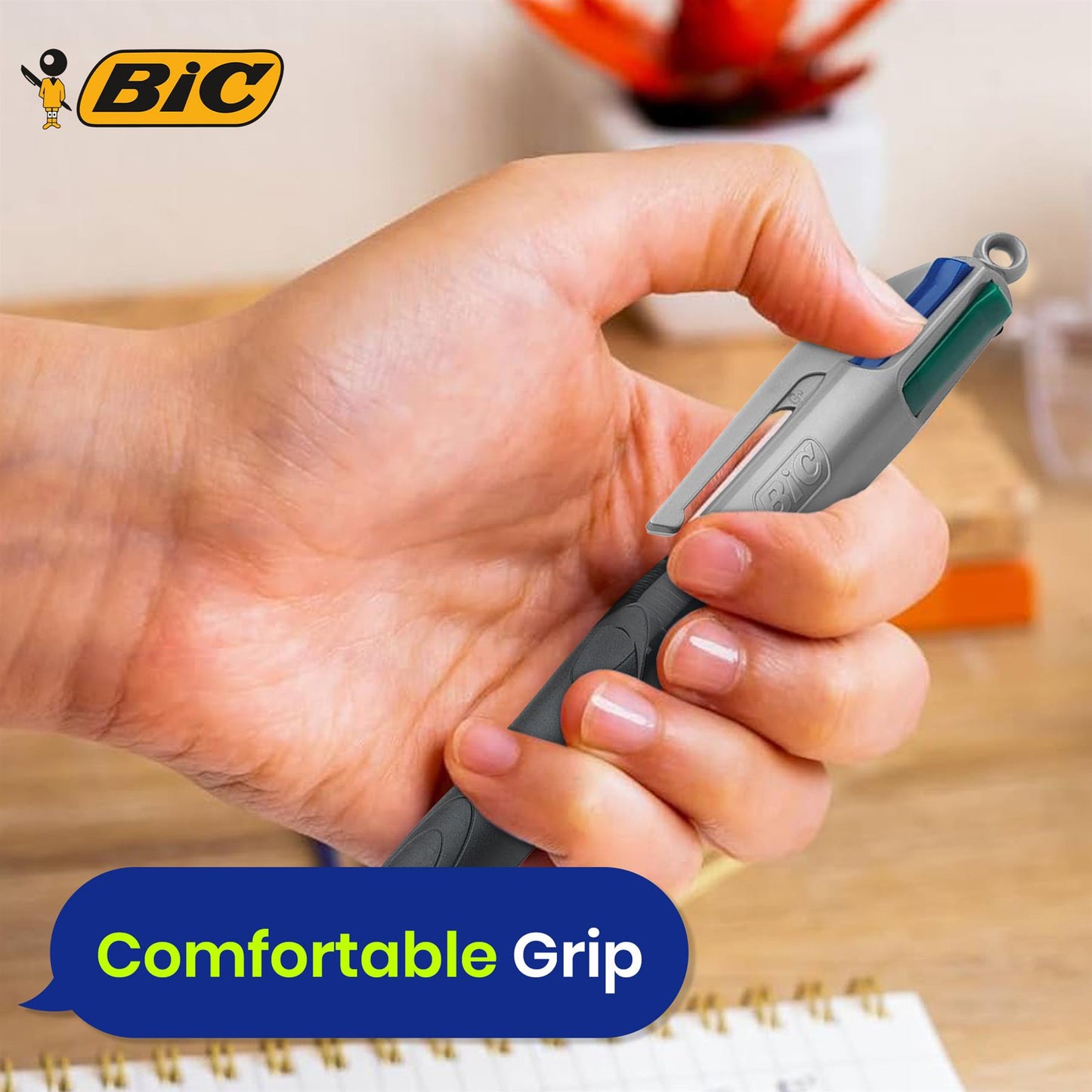 Bic 4-Colours Grip Pro Ballpoint - Single Pen