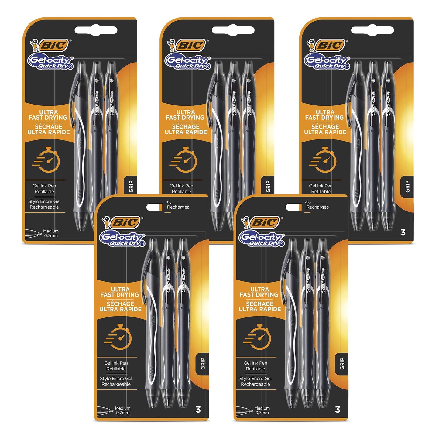 BIC Gelocity Quick Dry Gel Pens Black Ink Medium Point