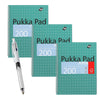 Pukka Pad 3x A4 Jotta Notebook & BIC 4 Colours Ballpoint Pen 3 + 1 HB Pencil Ideal for School and Office Use