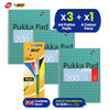 Pukka Pad 3x A4 Jotta Notebook & BIC 4 Colours Fluo Ballpoint Pen Ideal for School and Office Use