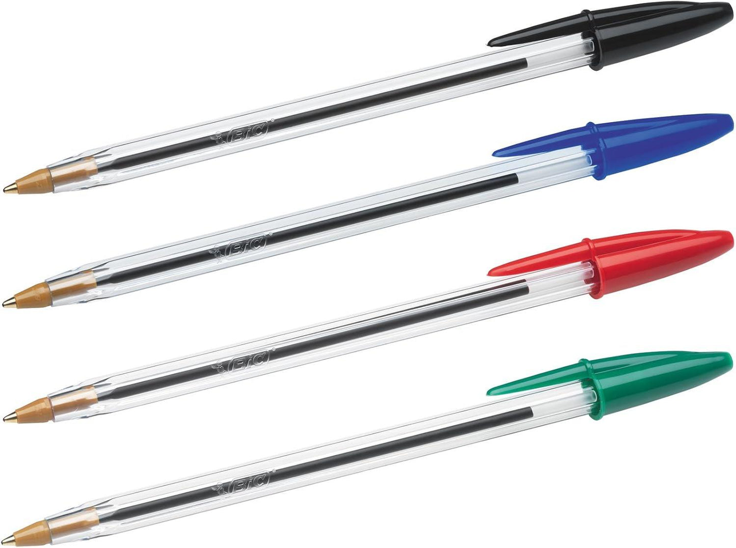 BIC Cristal Original Ballpoint Pens, Fine 1.0mm, 10 Assorted Colours, Comfortable Grip for School and Office