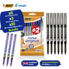 Pilot BX V5 Hi-Tecpoint Rollerball 3-Pack Violet & 6-Pack Black Pens, BIC 10-Pack Cristal Multi-Colour