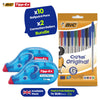 Bic Cristal Pack of 10 Assorted + Tipp-Ex Pocket Mouse Correction Tape Roller 4.2mm x 10m- Pack of 2