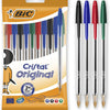 BIC Cristal Original Ballpoint Pens, Fine 1.0mm, 10 Assorted Colours, Comfortable Grip for School and Office