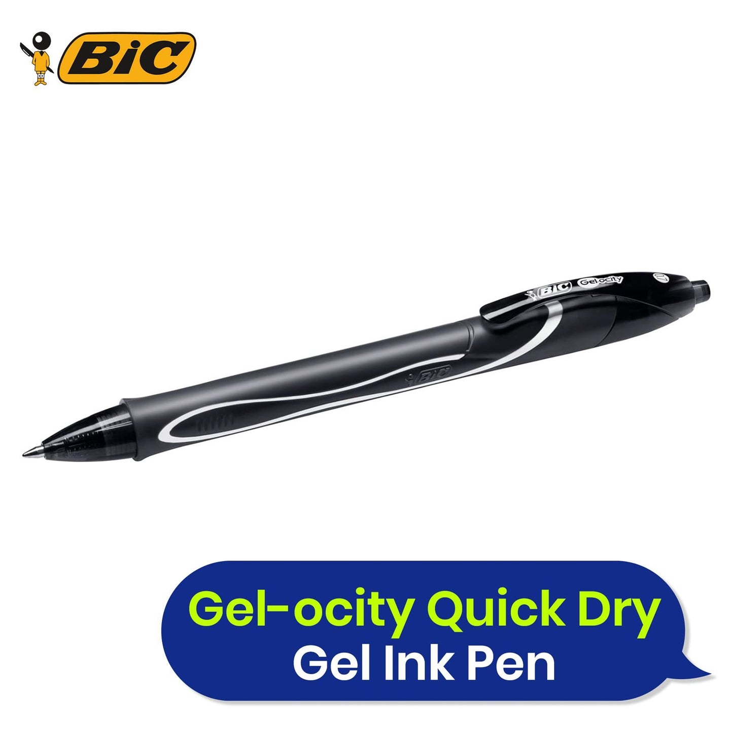 BIC Gelocity Quick Dry Gel Pens Black Ink Medium Point