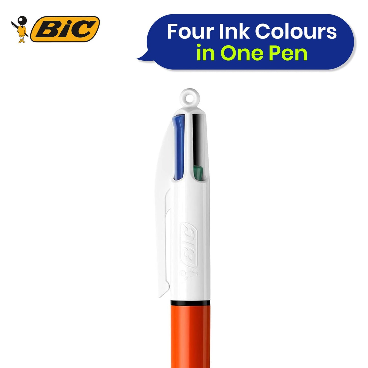 Bic 4-Colours Original Fine Ballpoint Pen 1.0mm Tip - Single Pen