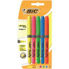 Bic brite liner Grip (1.6 to 3.3 mm) Chisel Tip Highlighter Pen Assorted (1 x Pack of 5 Highlighter Pens) - 1 to 5 Packs