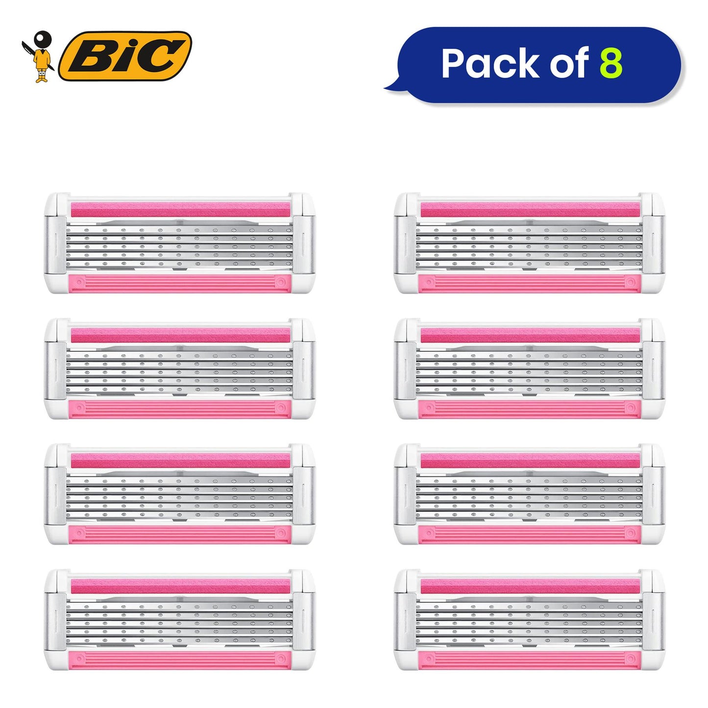 BIC Click 5 Soleil Women's Razor Refills 2 pack per pack 4 + BIC Hybrid 5 Flex Men's Shaver Refills Box of 4 Cartridges