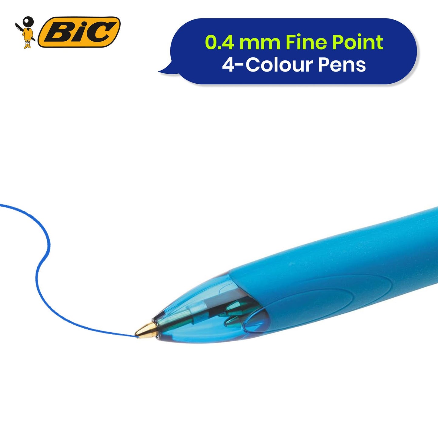 BIC 4 Colour Ballpoint Pens, 2 Pack & 3x BIC 4 Colour Retractable Pens & Pukka Jotta Pad A5